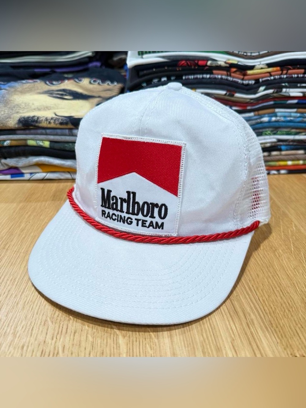 Vintage Marlboro Racing Team White Trucker Hat
